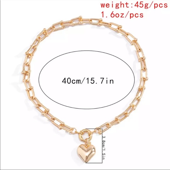 NEW 18K GOLD HOP LOVE HEART CHOKER NECKLACE - Picture 5 of 5